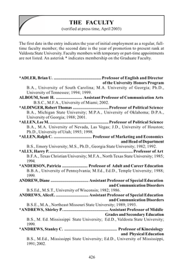 Undergraduate Catalog Pages 426-457