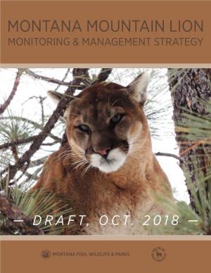 Montana Mountain Lion Monitoring & Management Strategy