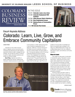 Colorado: Learn, Live, Grow, and Embrace Community Capitalism