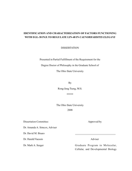 Genetic Screen for Factors Affecting Lin-48 Expression ……………………….…