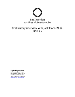 Oral History Interview with Jack Flam, 2017, June 1-7