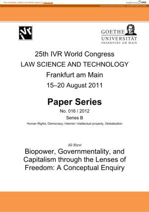 Biopower, Governmentality, and Capitalism Through the Lenses of Freedom: a Conceptual Enquiry
