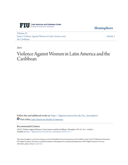 Violence Against Women in Latin America and the Caribbean