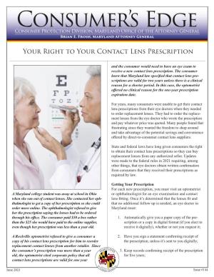 Contact Lens Prescriptions from Their Eye Doctors When They Needed to Order Replacement Lenses