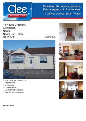 13 Hayes Crescent, Glynneath, Neath, Neath Port Talbot. SA11 5BE £105,000