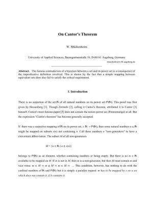 On Cantor's Theorem