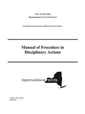 Manual of Procedure in Disciplinary Actions