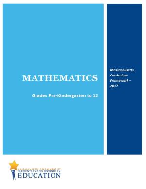 Massachusetts Mathematics Curriculum Framework — 2017