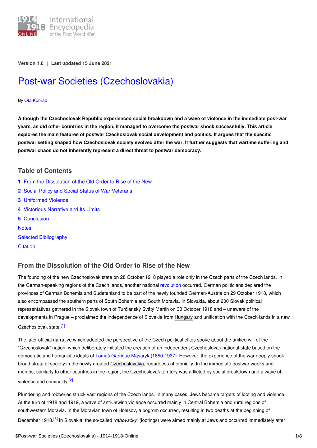 Post-War Societies (Czechoslovakia) | International Encyclopedia of The