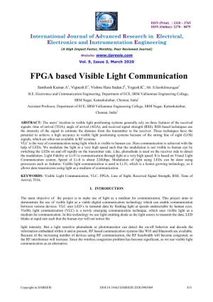 FPGA Based Visible Light Communication