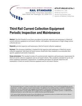 Third Rail Current Collection Equipment Periodic Inspection and Maintenance