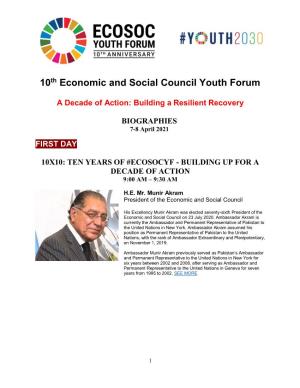10Th Economic and Social Council Youth Forum
