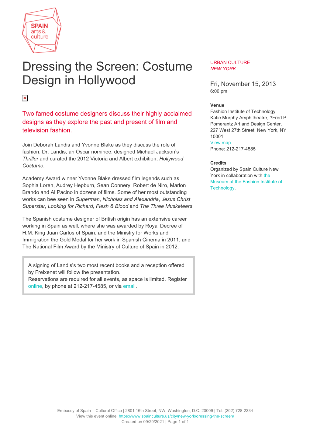 Dressing the Screen: Costume Design in Hollywood