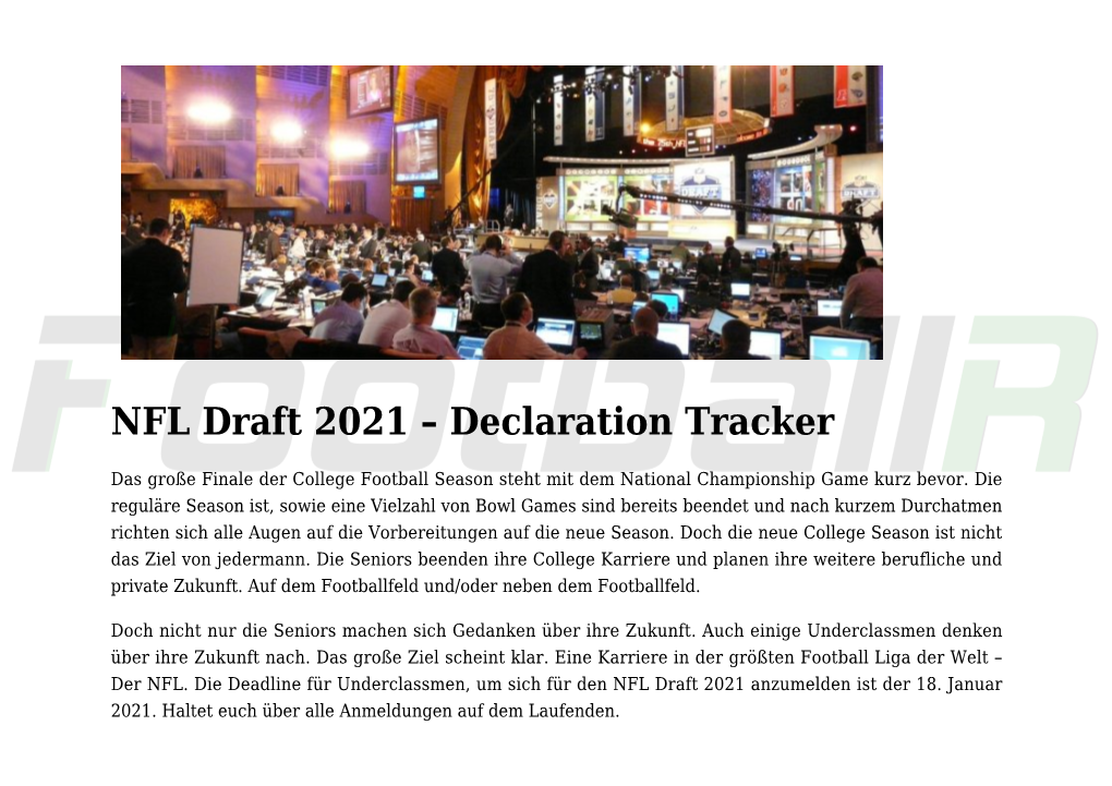 Declaration Tracker,NFL Draft 2020 –