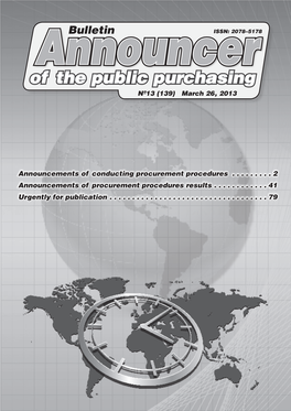 Of the Public Purchasing Announcernº13 (139) March 26, 2013