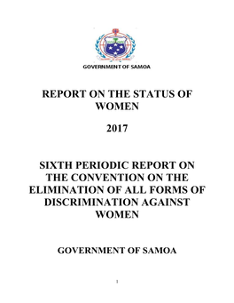 Report on the Status of Women 2017 Sixth Periodic