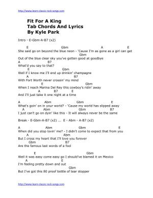 Fit for a King Tab Chords and Lyrics by Kyle Park