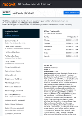 37E Bus Time Schedule & Line Route