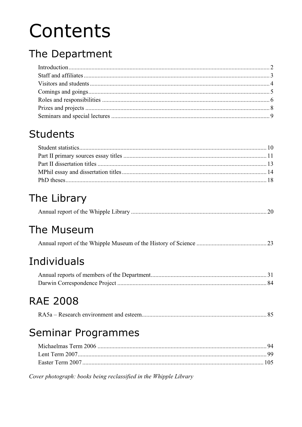 HPS: Annual Report 2006-2007