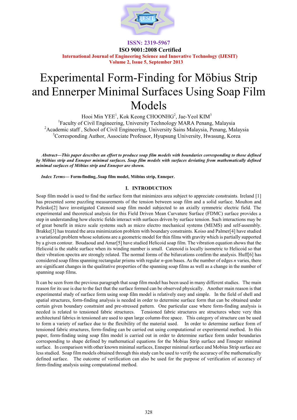 Experimental Form-Finding for Möbius Strip and Ennerper Minimal