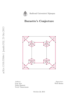 Barnette's Conjecture Arxiv:1310.5504V1 [Math.CO] 21