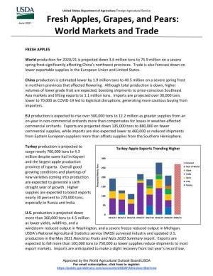 Fresh Apples, Grapes, and Pears: World Markets and Trade