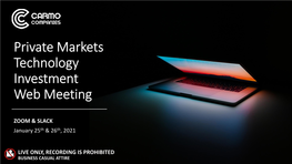 Private Markets Technology Investment Web Meeting