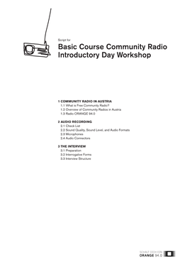 Basic Course Community Radio Introductory Day Workshop