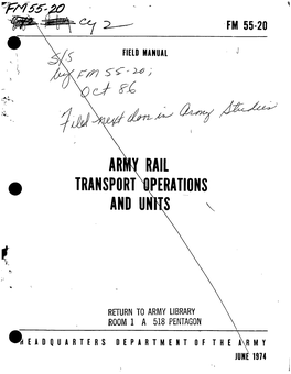 Army Rail Transport Operations and Units