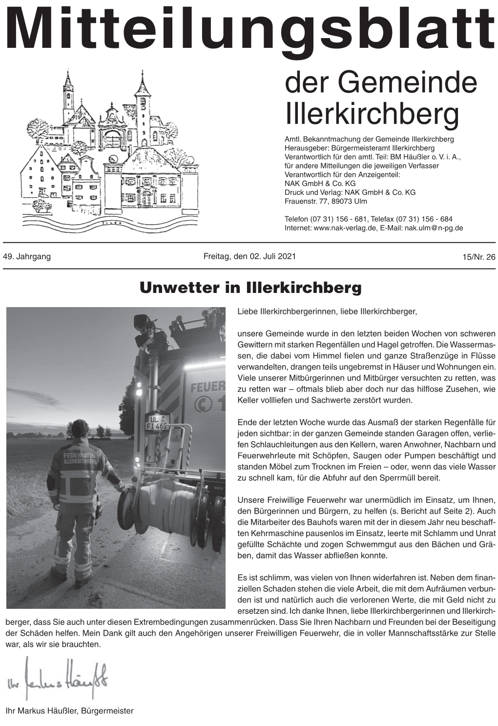 Mitteilungsblatt Der Gemeinde Illerkirchberg Amtl