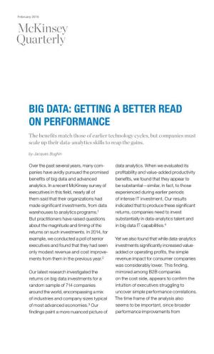 Big Data: Getting a Better Read on Performance