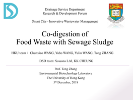 Why Co-Digestion for Food Waste and Sewage Sludge?