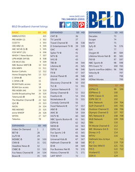 Broadband Channel Lineup