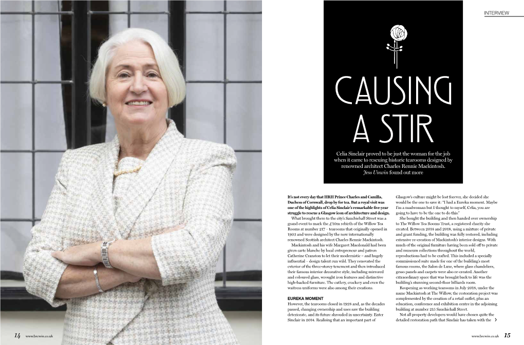 Celia Sinclair Proved to Be Just the Woman for the Job When It Came to Rescuing Historic Tearooms Designed by Renowned Architect Charles Rennie Mackintosh