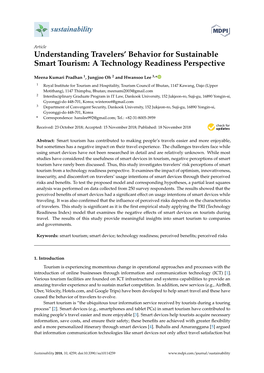 Understanding Travelers' Behavior for Sustainable Smart Tourism: a Technology Readiness Perspective
