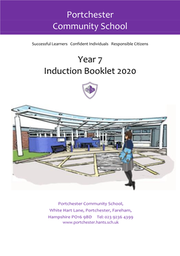 Portchester Community School Year 7 Induction Booklet 2020
