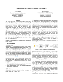 Steganography in Arabic Text Using Full Diacritics Text