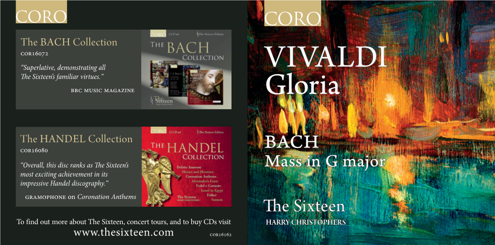 VIVALDI the Sixteen’S Familiar Virtues.” Bbc Music Magazine Gloria