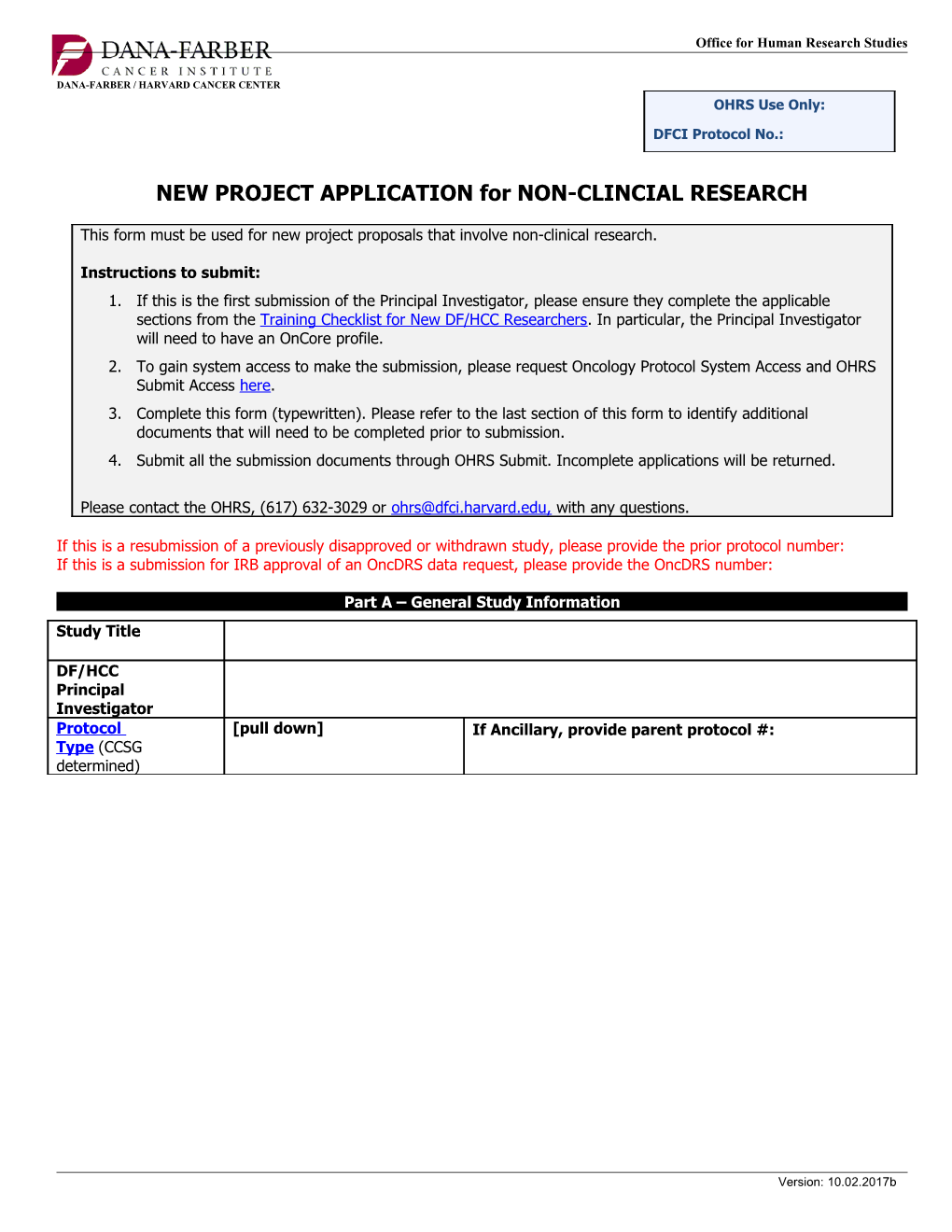 DFCI Protocol Number (Assigned by OPRS): ______