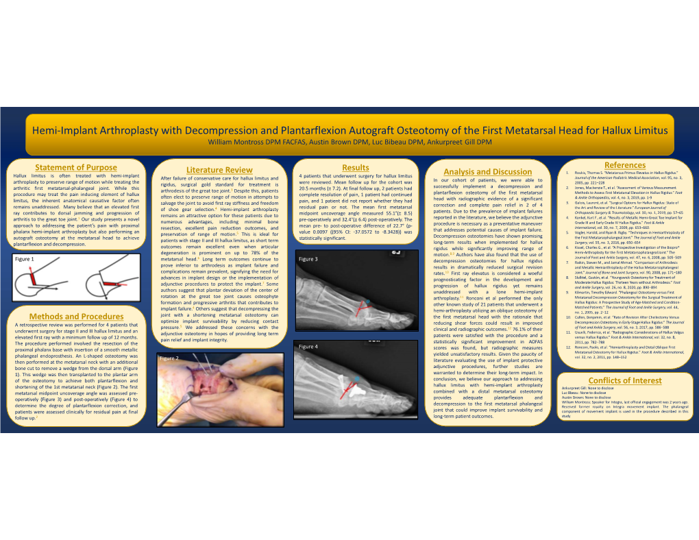 Hemi-Implant Arthroplasty with Decompression And