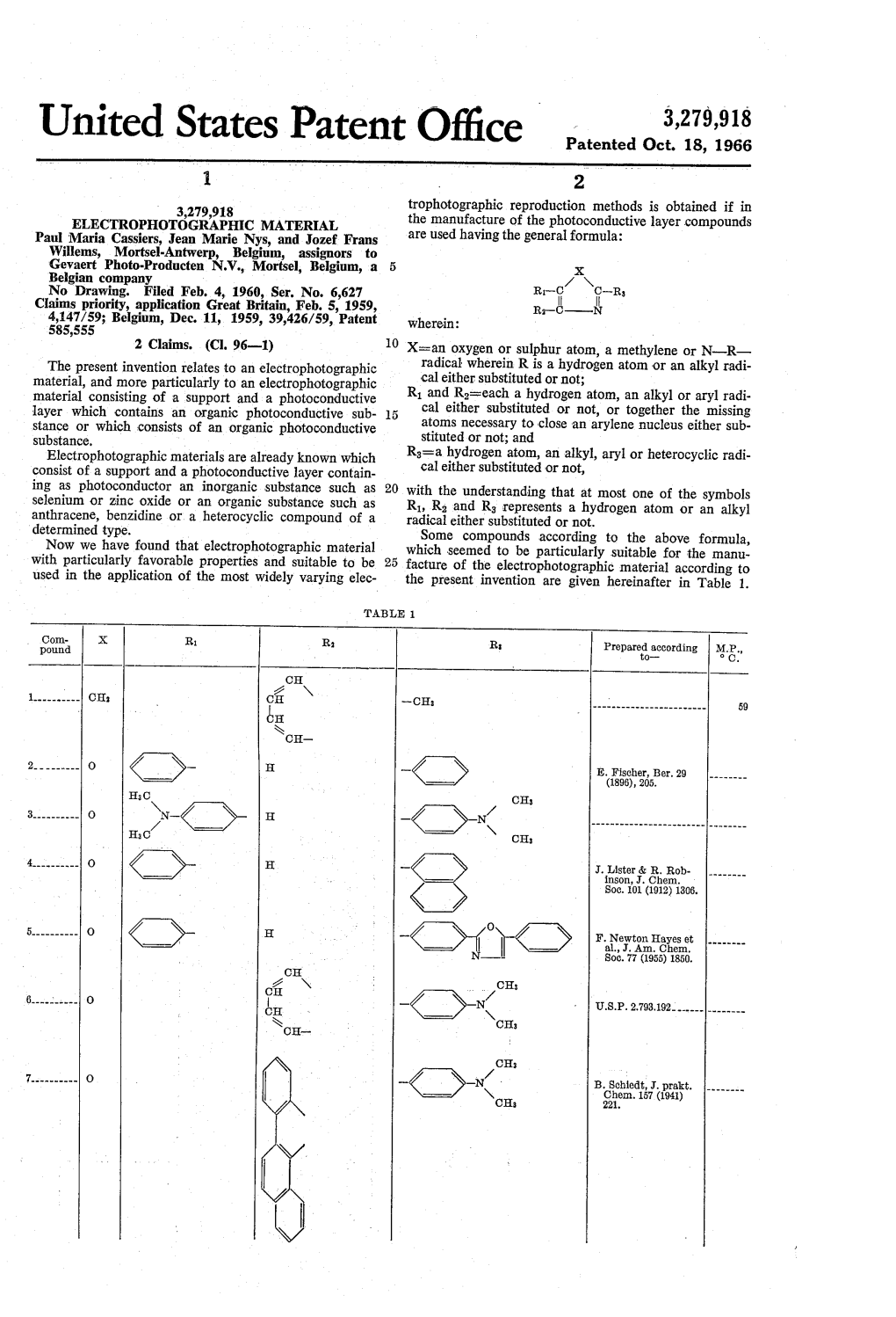 United States Patent Office -- 3,279,918 Patented Oct