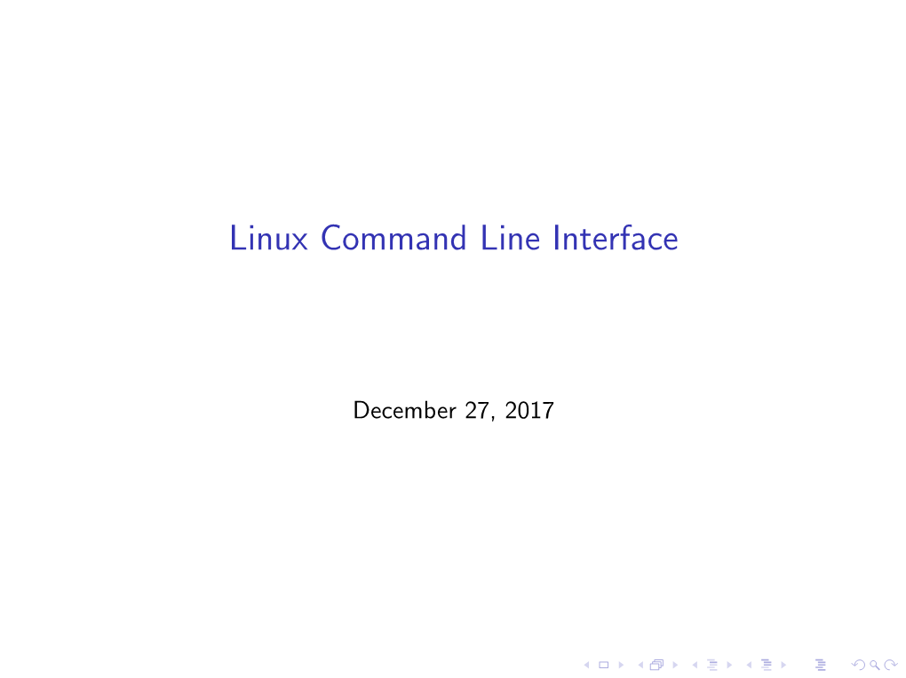 Linux Command Line Interface