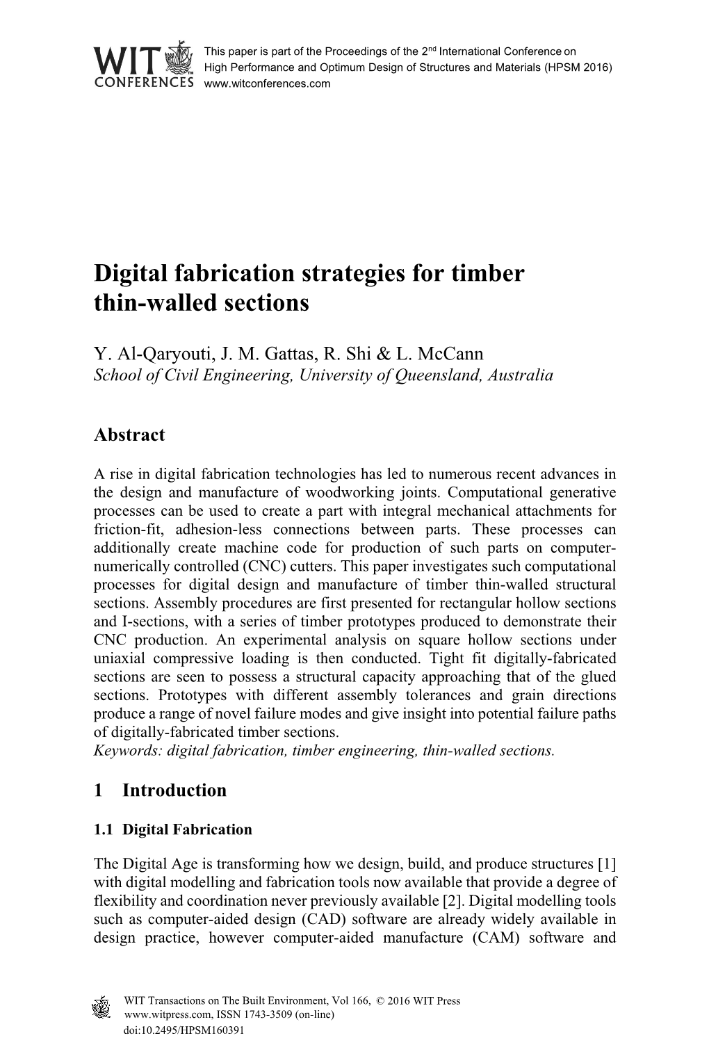 Digital Fabrication Strategies for Timber Thin-Walled Sections