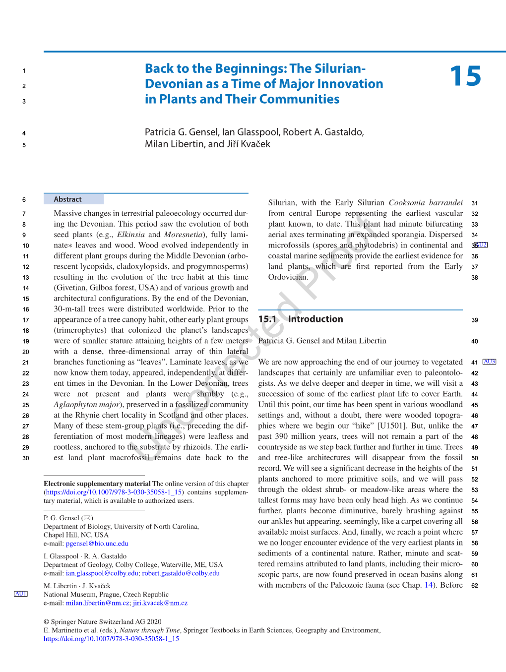 Devonian As a Time of Major Innovation in Plants and Their Communities