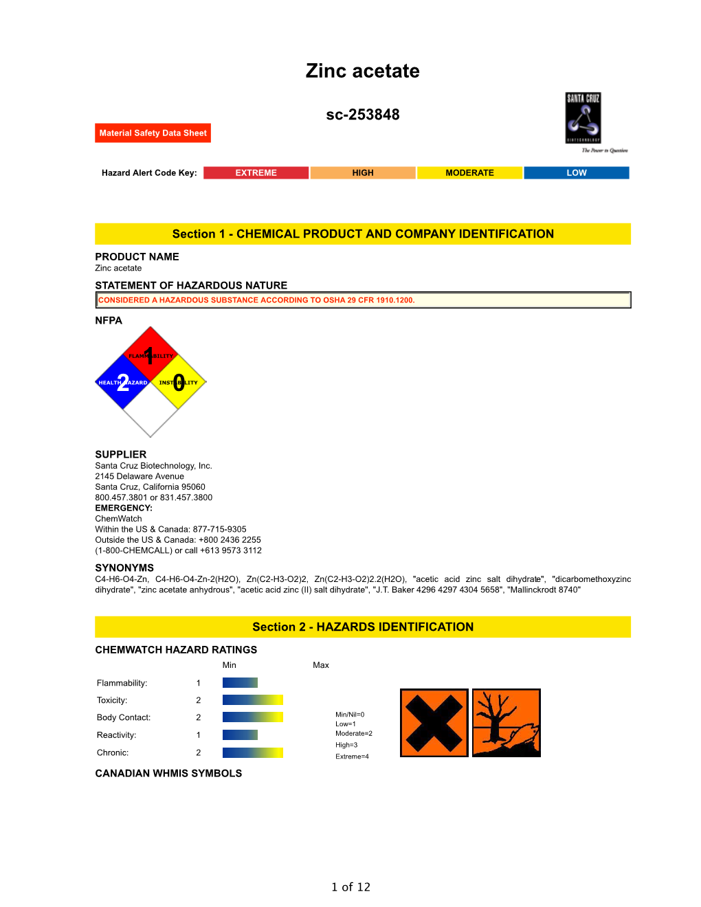 Zinc Acetate