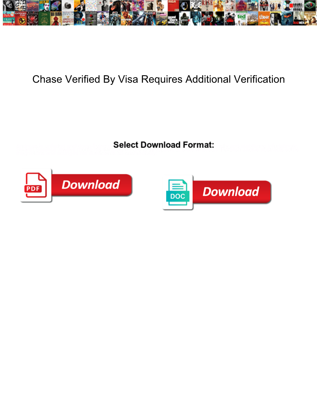 Chase Verified by Visa Requires Additional Verification
