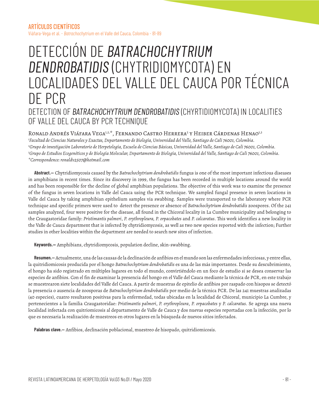 Batrachochytrium Dendrobatidis