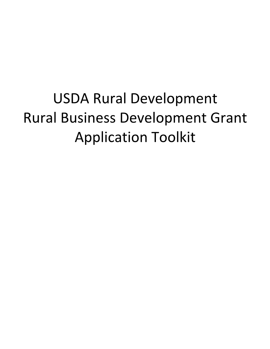 USDA Rural Business Development Grant