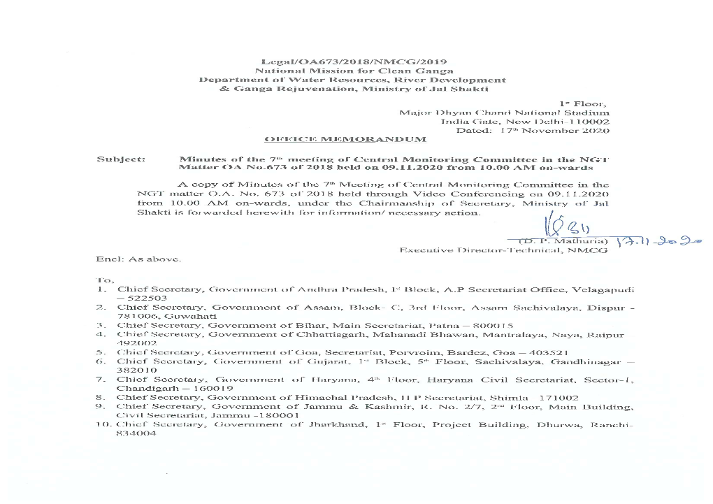 Minutes of Meeting Dated 09 November 2020