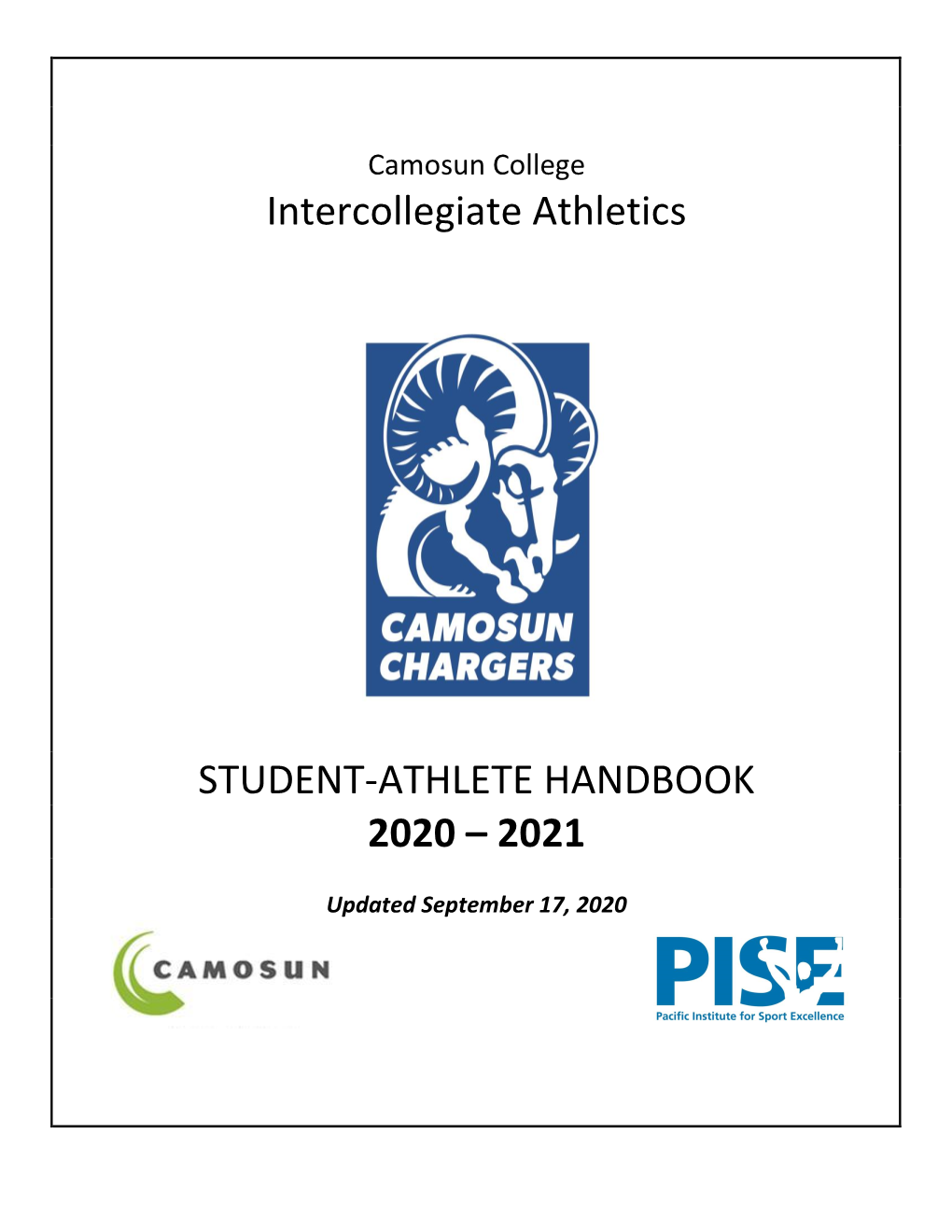 Student-Athlete Handbook 2020 – 2021